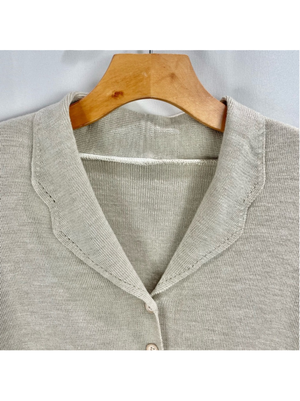 Vintage Tan Button Front Maxi Sweater Dress Size L - Picture 5 of 5